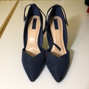 Never been worn- blue faux suede stilettos